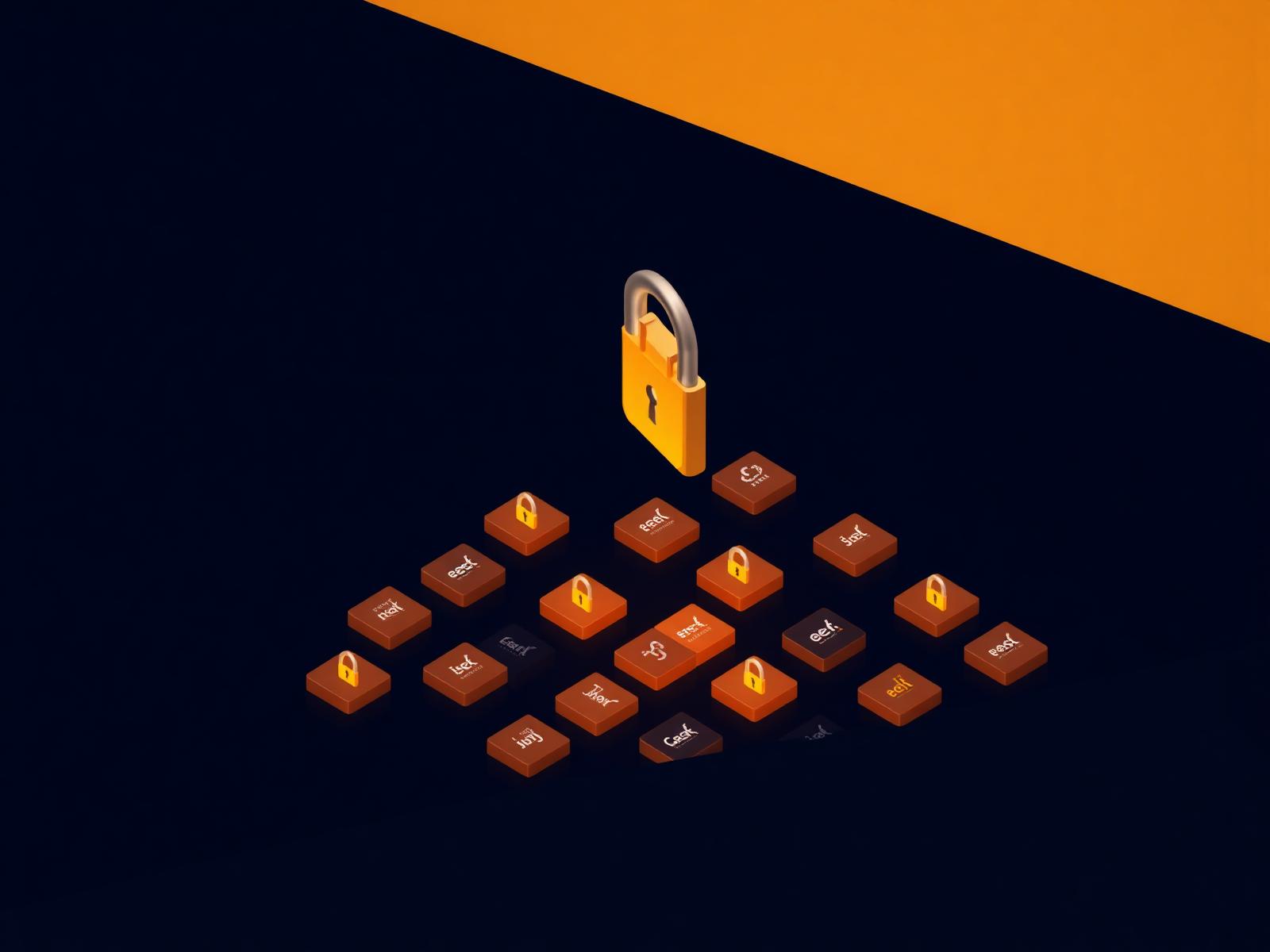 Grid of Amazon brand gates unlocking in an isometric composition
